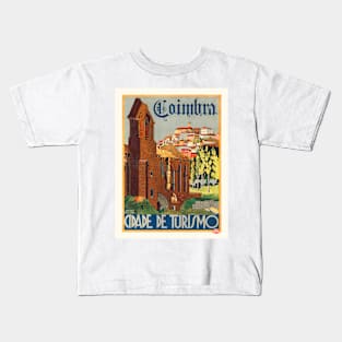 Coimbra Portugal Vintage Poster 1935 Kids T-Shirt